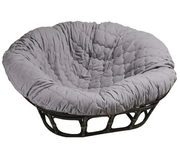 Hudson Comfort Double Papasan Cushion Cover - Quilted Shape, Soft Microfiber Fabric, Zippered Papasan Cushion Cover Only - Gray, Double - 49x67x7