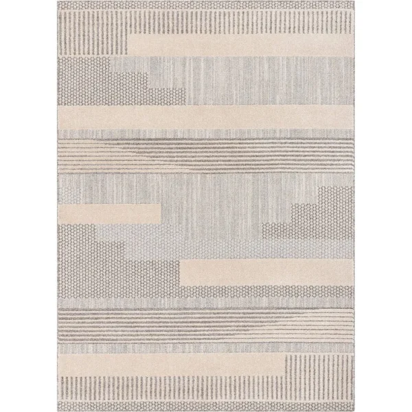Well Woven Harlow Briar Contemporary Geometric Abstract Beige 5'3" x 7'3" Area Rug
