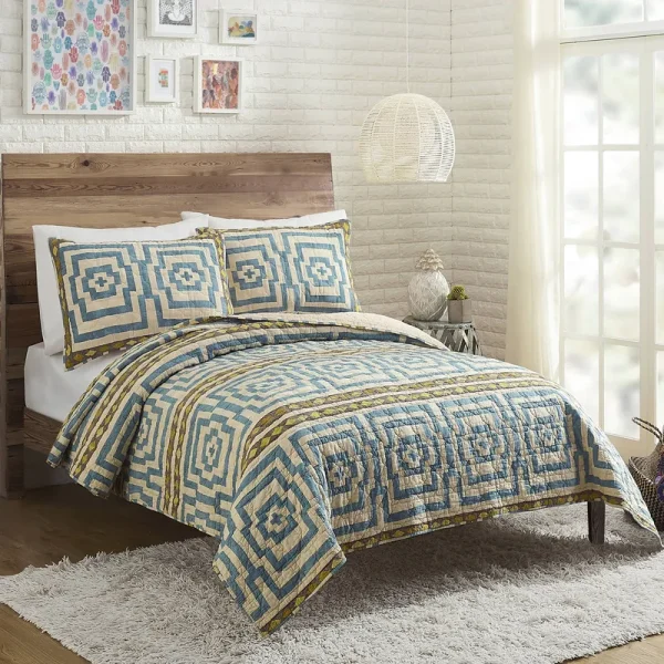 Justina Blakeney Hypnotic Quilt Set, Full/Queen - Blue