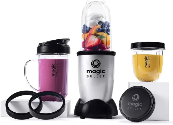 Magic Bullet Blender, Small, Silver, 11 Piece Set MBR-1101