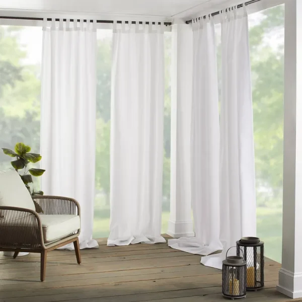 Elrene Matine 84" Indoor/Outdoor Tab Top Window Curtain Panel - White