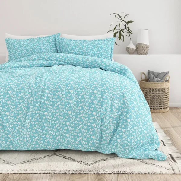 Home Collection Premium Ultra Soft Wheatfield Pattern Duvet Cover Set, Blue, Twin