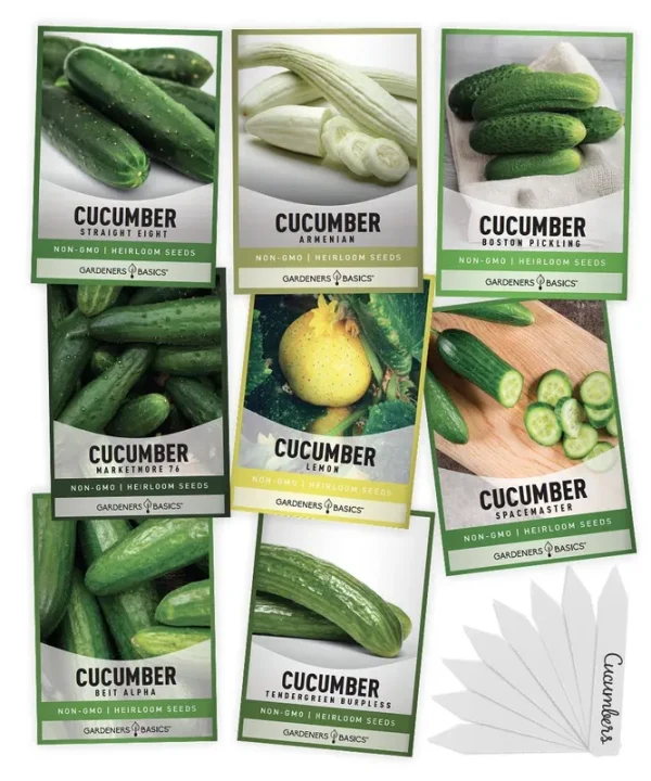 Cucumber Seed Assortment for Planting | 8 Variety Pack for Sale
