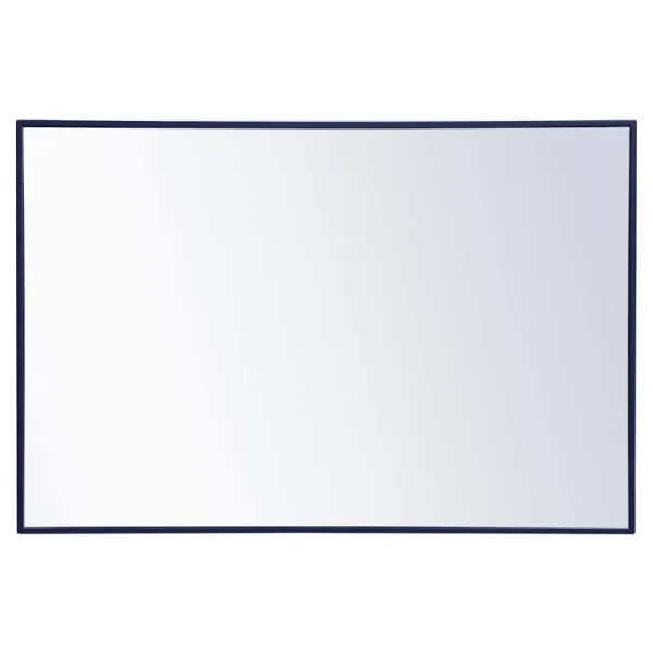 Elegant Metal Frame Rectangle Mirror 28x 42 in. in Blue MR4077BL