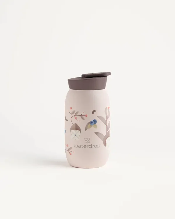 Waterdrop Edition �{ All-Purpose Thermo �{ Tumbler Lid �{ 14 oz �{ Vacuum Insulated, Double-Walled Stainless Steel Bottle �{ White Blossom
