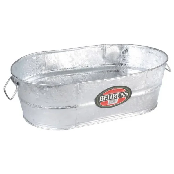 Behrens Hot Dipped Steel Oval Tub - 4 Gallon