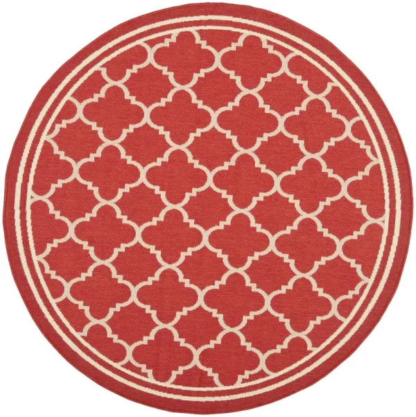 Safavieh Courtyard 6918 Indoor / Outdoor Rug Red / Bone / 8' x 10'