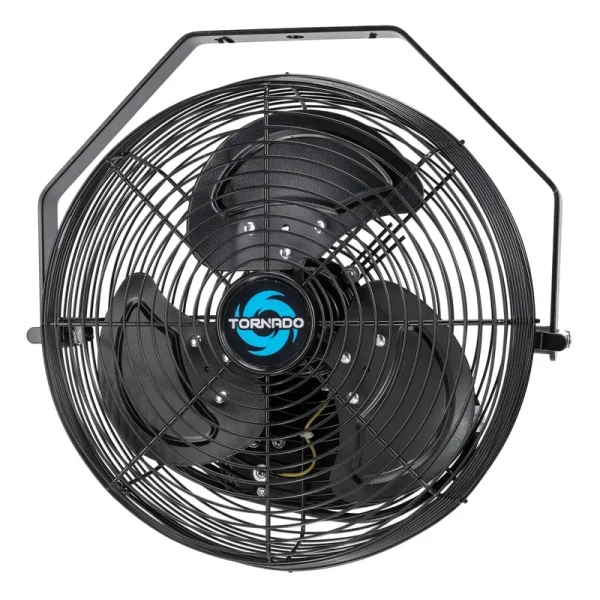 Tornado 12 inch Outdoor Rated Ipx4 Water-Resistant High Velocity Metal Industrial Wall Mount Fan for Commercial, Industrial, Residential, TEAO Motor