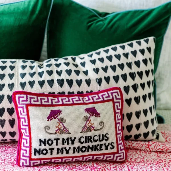 Furbish Studio - Not My Circus Needlepoint Pillow