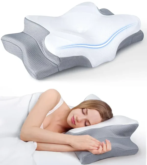 Cozyplayer Ultra Pain Relief Cooling Pillow for Neck Support, Adjustable Cervical Pillow Cozy Sleeping, Odorless Ergonomic Contour Memory Foam Pillows