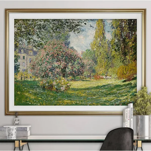 Parc Monceau, Paris' Oil Painting Print Lark Manor Format: Gold Framed, Mat Color: White Mat, Size: 20" H x 24" W x 1.5" D