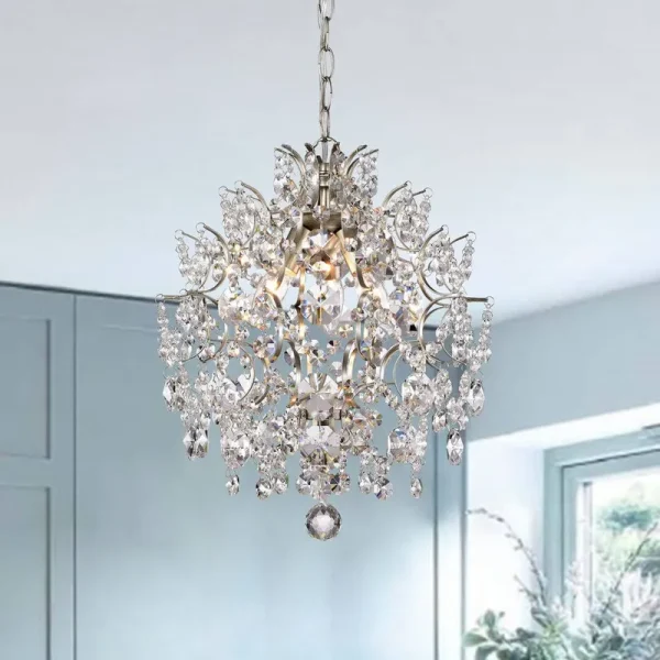 Gillespie 3 - Light Unique Geometric Chandelier with Crystal Accents House of Hampton