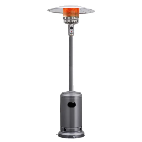Costway 50000 BTU Propane Patio Heater Standing Steel with Wheels Grey