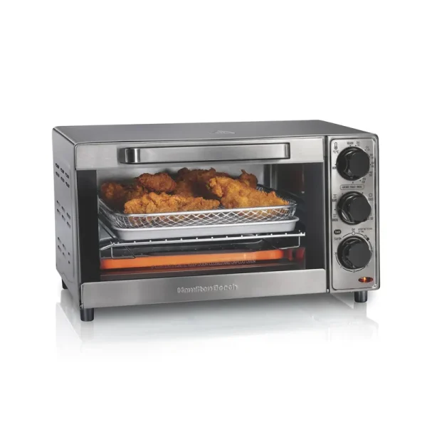 Hamilton Beach - Sure-Crisp 4-Slice Air Fryer Toaster Oven - Stainless Steel