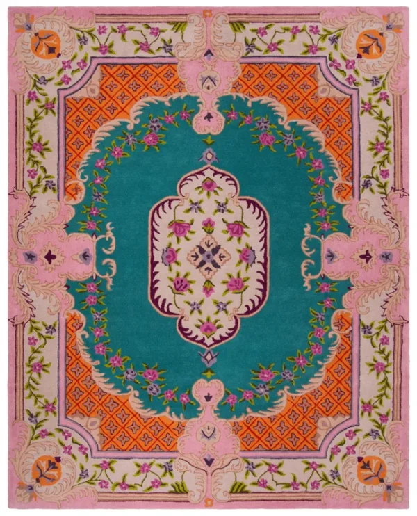 Safavieh Bellagio, Blue / Pink, 5' x 5' Square, Area Rug