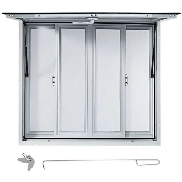 VEVOR Concession Window 36 x 36 inch Aluminum Alloy Food Truck Service Window with 4 Horizontal Sliding Screen Windows & Awning Door & Drag Hook