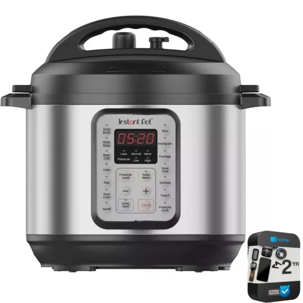 Instant Pot 6qt 9-in-1 Pressure Cooker (Renewed) Bundle with 2 Year Enhanced Protection Pack