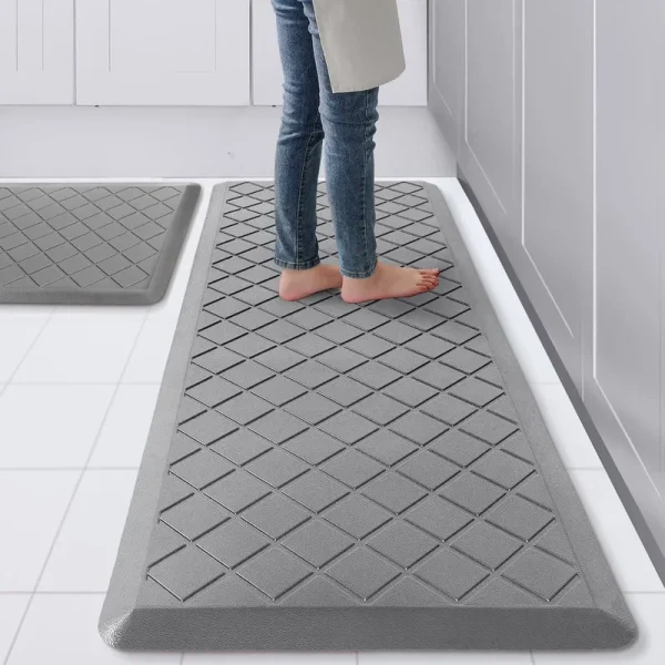 WEZVIX Cushioned Kitchen Mat 2 Pcs, Anti Fatigue Kitchen Rugs, Heavy Duty Kitchen Rugs and Mats Non-Skid, Ergonomic Comfort Foam Kitchen Floor Mat