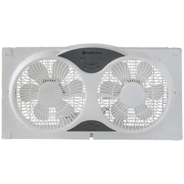 Comfort Zone CZ310R Reversible Twin Window Fan with Remote