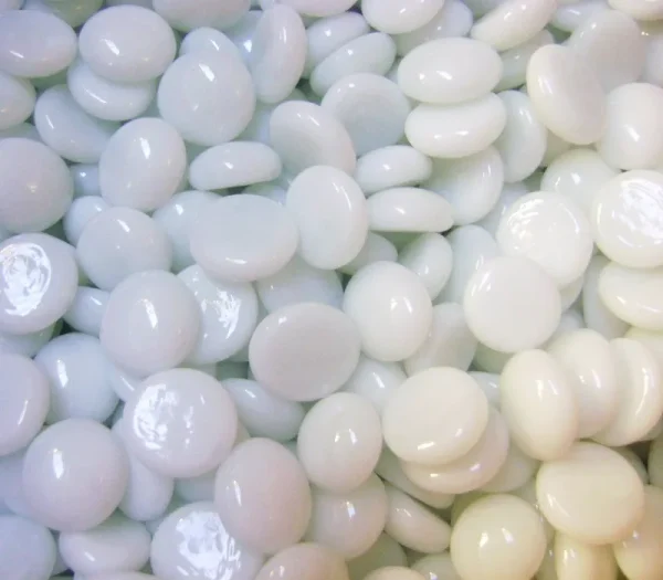 Creative Stuff Glass 1 lb Opal White Glass Gems - Vase Fillers
