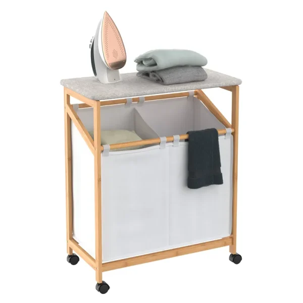 ClosetMaid Bamboo Laundry Hamper Storage Cart