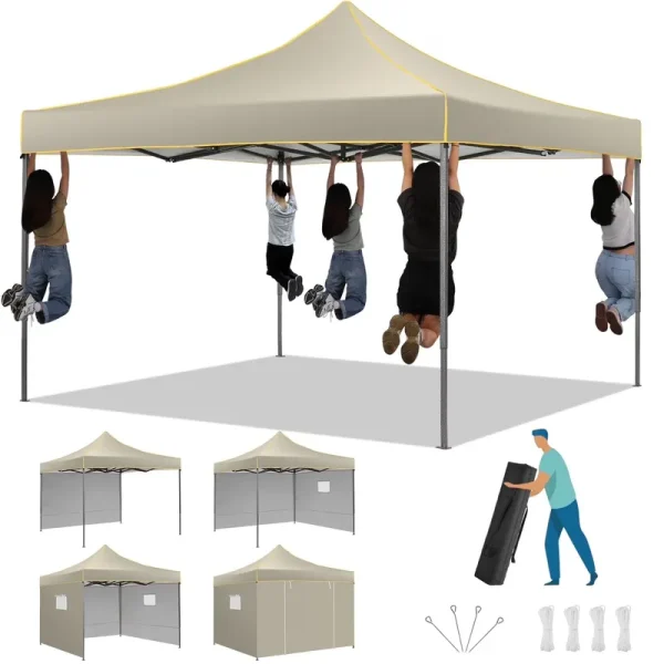 SANOPY 10'X10' Pop up Canopy Tent Anti - UV Waterproof Outdoor Gazebo Instant Party Wedding Backyard Canopy Tent Shade Shelter for Backyard, Patio, Parties, Khaki