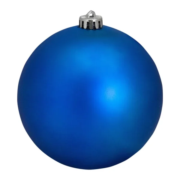 Northlight 31752942 Matte Lavish Blue UV Resistant Commercial Shatterproof Christmas Ball Ornament, 6"