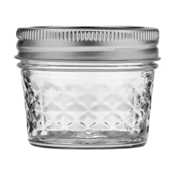 Ball Jelly Jars, Quilted Crystal, Regular Mouth, 4 Ounce - 12 jars