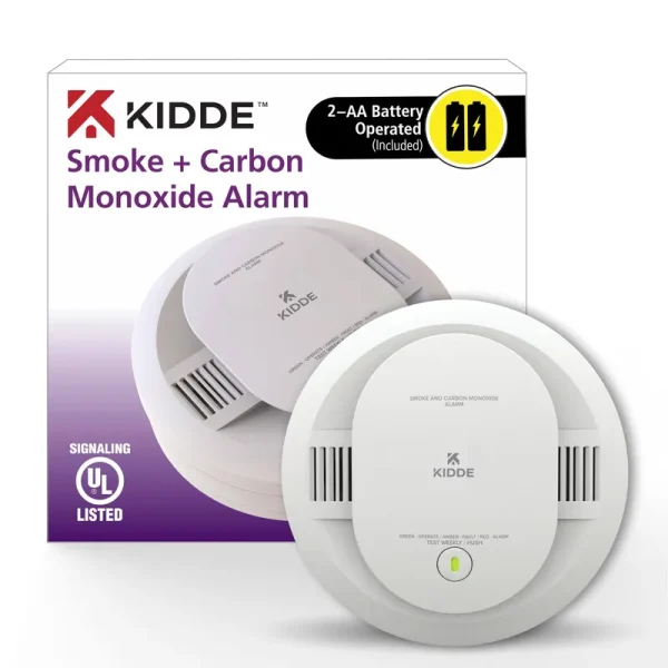 Kidde Smoke & Carbon Monoxide Detector, AA Battery Powered, LED Warning Light Indicators
