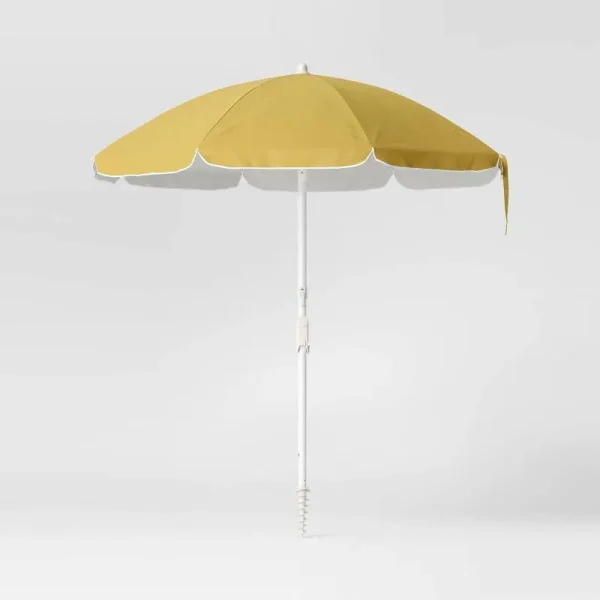 6.5'x6.5' Outdoor Patio Beach Umbrella Yellow - Sun Squad