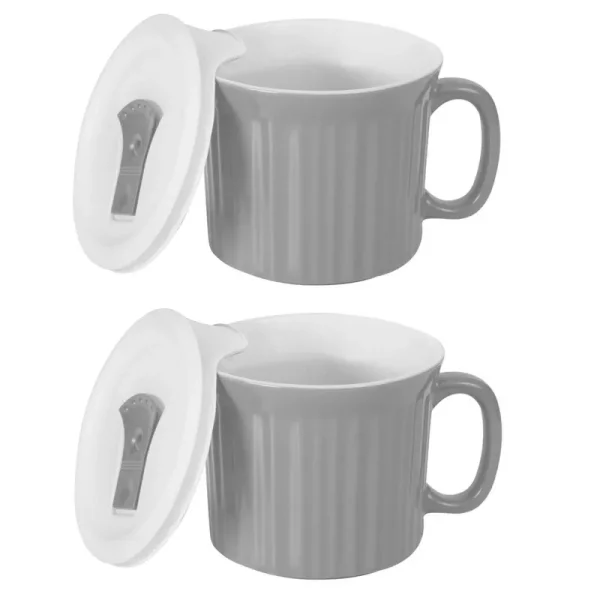Corningware Colours Pop-Ins 20-oz Soup Mug with Lid - 2 Pack (truffle)
