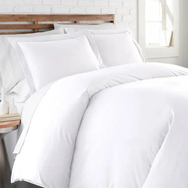 Southshore Fine Living Oversized 3-Piece Ultra-Soft Duvet Cover Set with Shams, White, Full/Queen