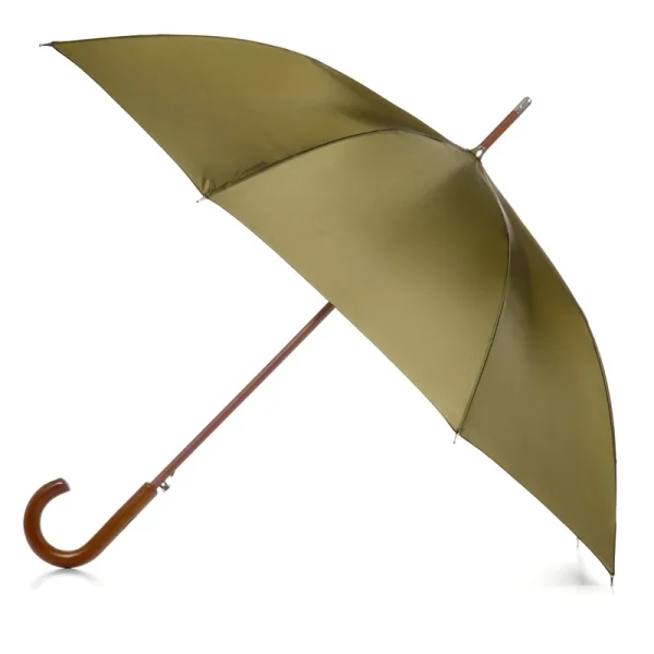 Totes Recycled Wooden Stick Umbrella with Auto Open Technology Olive One Size