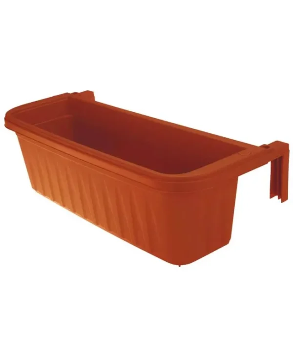 Adjustable 24 inch Self-Watering Railing Planter Red