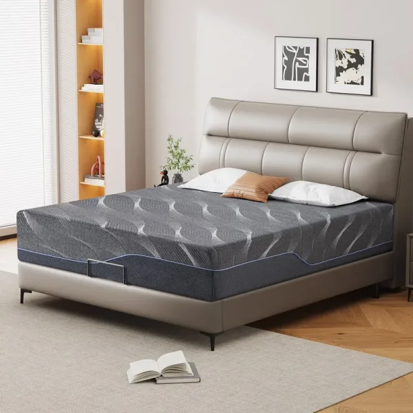 14 in Gel Memory Foam Mattress, Queen Size, Medium Firm Comfort, Fits Adjustable Beds