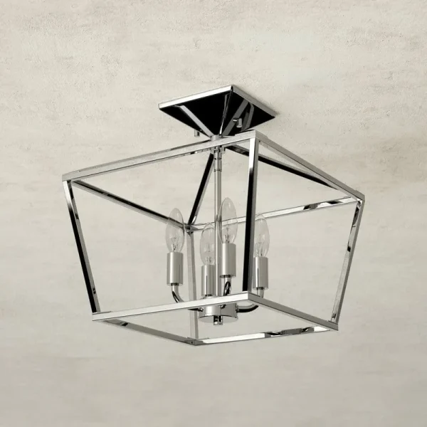 Hastings 4 Light Semi Flush Mount Fixture Finish: Polished Nickel