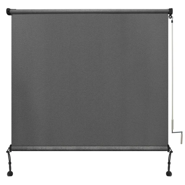 Amagenix Outdoor Roller Shades 6(W) x 6(H), Exterior Cordless Patio Shades Roll Up Outdoor Blinds for Porch Gazebo, Gray