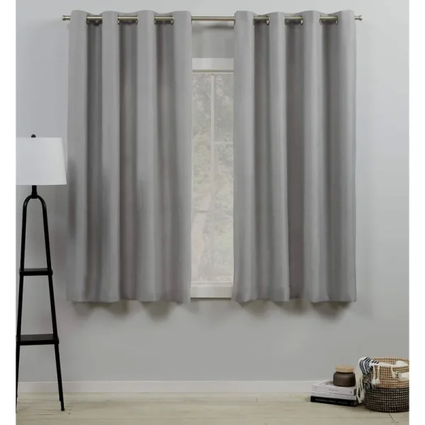 Exclusive Home Loha Linen Grommet Top Curtain Panel Pair, 54"x63", Dove Grey
