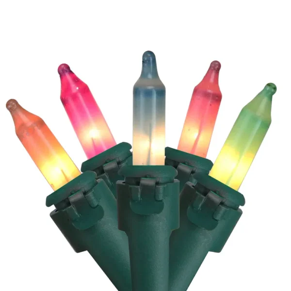 100-Count Pastel Multi-Color Mini Easter Light Set, 20ft Green Wire