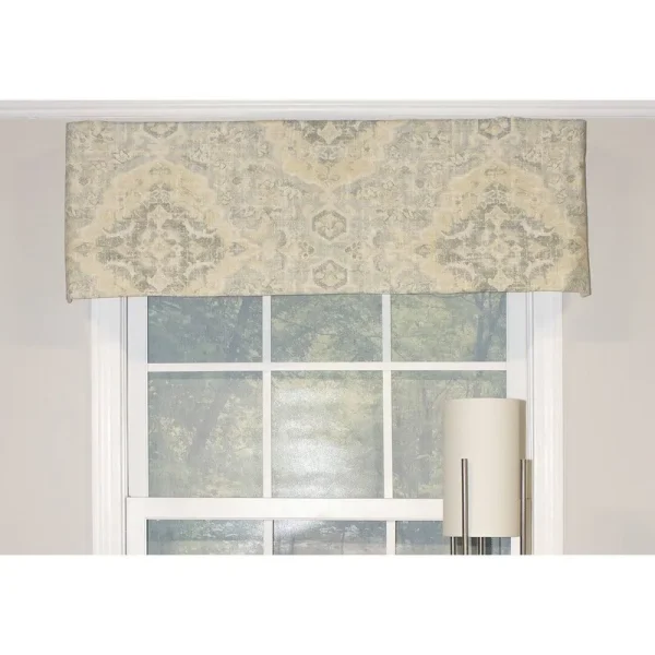 Bungalow Rose Balmer Watercolor Tailored 50'' Window Valance Brown