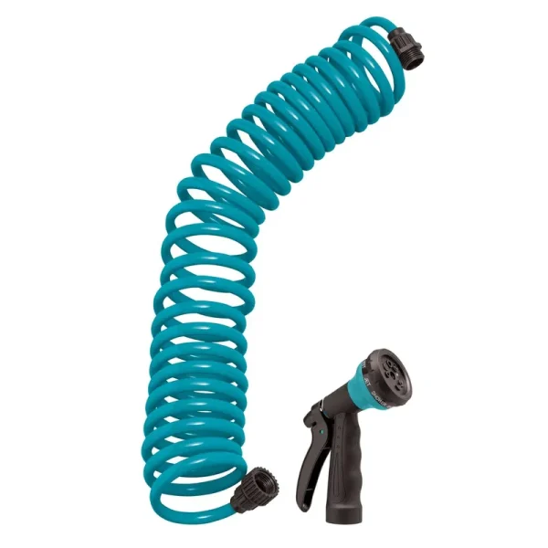 Orbit 26381 25' Blue Coil Hose with 8-Pattern Nozzle