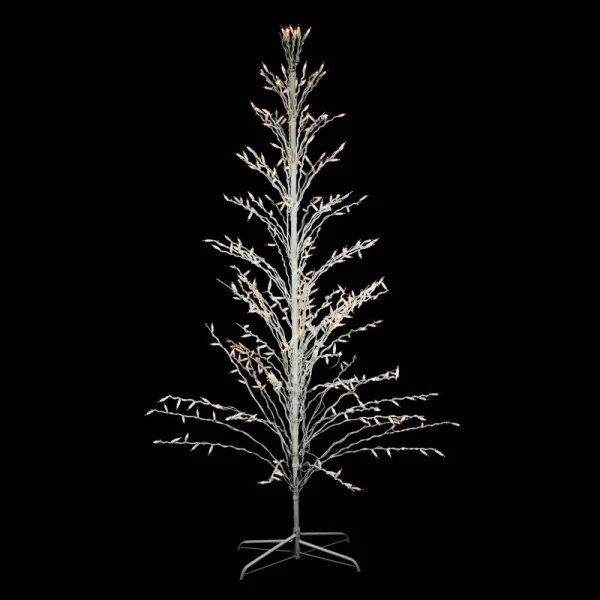 Northlight 4' White Lighted Christmas Cascade Twig Tree Outdoor Decoration - Clear Lights