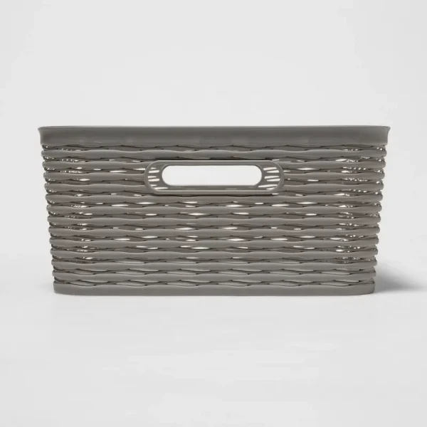Brightroom 11L Medium Wave Design Storage Bin Gray - Room Essentials