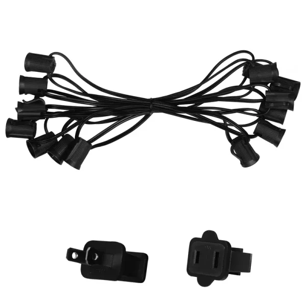 15' C9 Commercial Light Stringer, E17 Intermediate Sockets