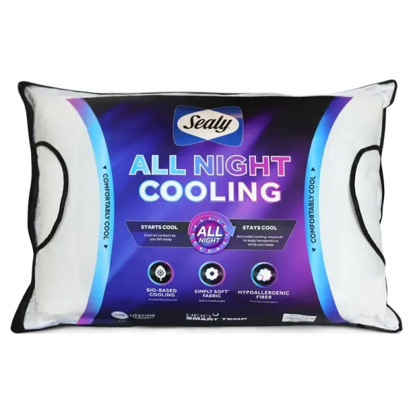 Sealy All Night Cooling Pillow, King - White