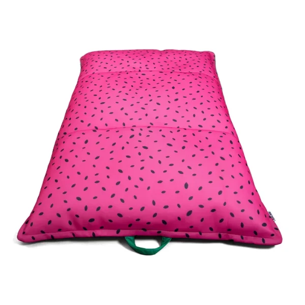 Big Joe Lagoon Lounger No Inflation Needed Pool Float, Summer Melon Double Sided Mesh, 5ft Giant