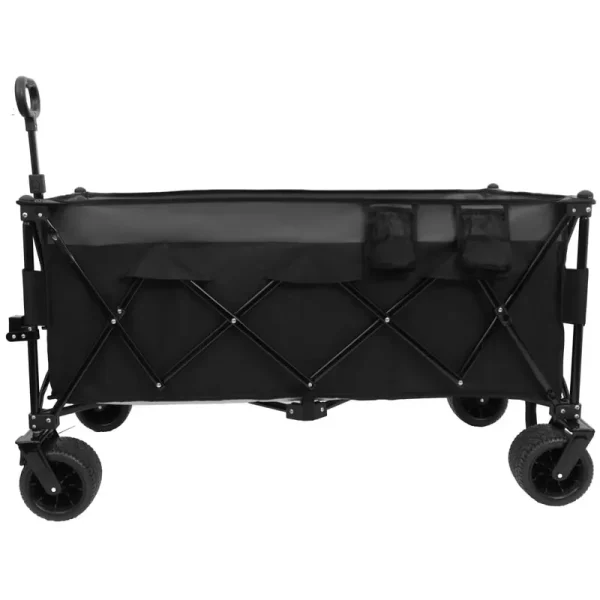 Heavy - Duty Foldable Utility Wagon - 480 lb Capacity, Patented Ultra - Stable Frame, 1:6 Space - Saving Fold & 7" All - Terrain Wheels, No Assembly Needed, Black - Gray