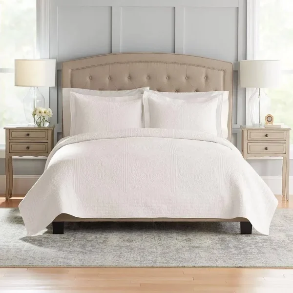 Croft & Barrow Anna Solid Quilt or Sham, White, Full/Queen