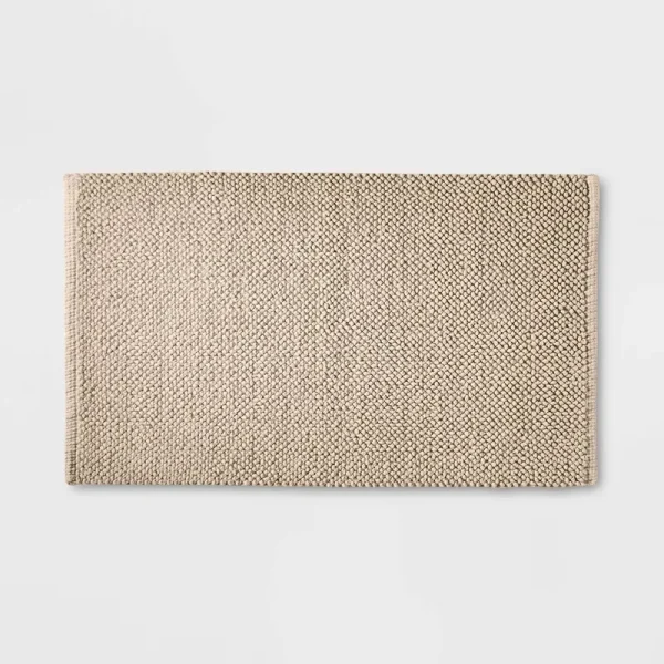 21"x34" Textured Bath Mat Sand - Casaluna