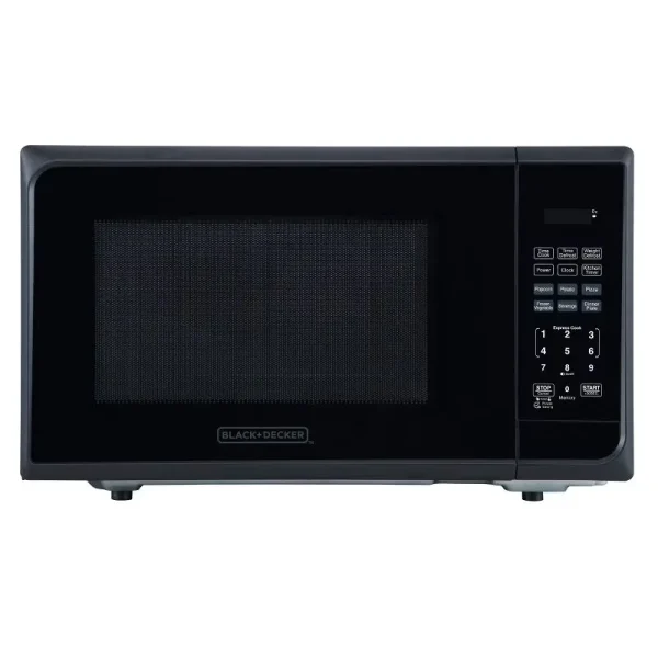 1.1 cu ft 1000W Microwave Oven - Stainless Steel Black: Countertop, Child Lock, 6 One - Touch Settings